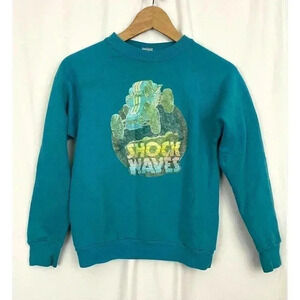 VTG Jerzees Kids Sweatshirt SHOCK WAVES LARGE Russell